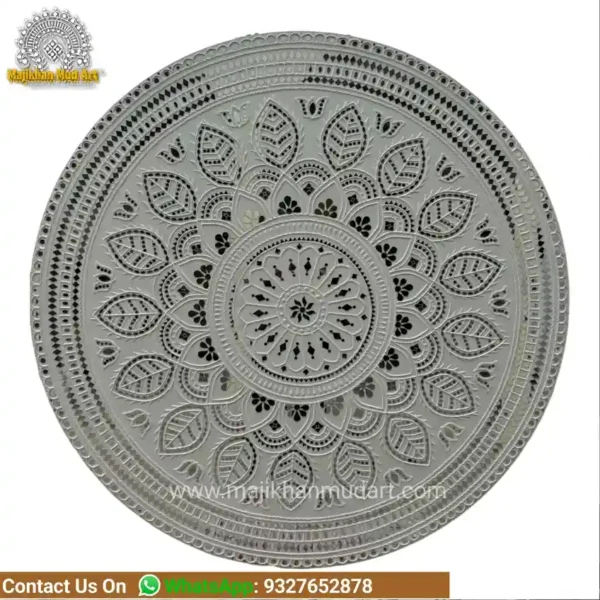 Special intricate Mutva Mud work round large piece| Lippan art round frame| home decor - Image 3