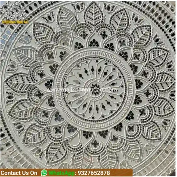 Special intricate Mutva Mud work round large piece| Lippan art round frame| home decor - Image 2
