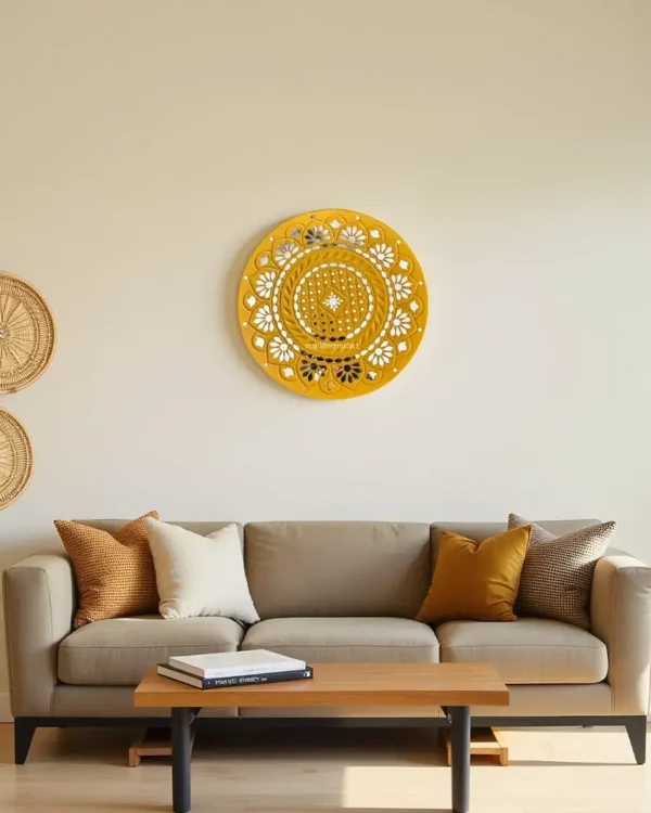 Special intricate Mutva mud mirror art design